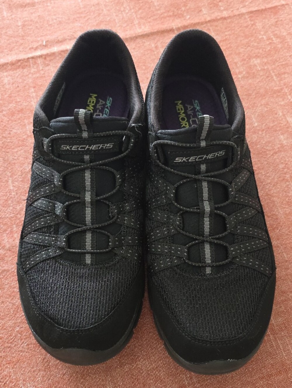 Skechers Women's Black Slip-On Athletic Sneakers - Picture 6 of 11